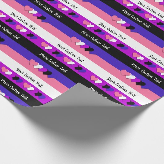 Genderfluidity pride flag met text wrapping paper cadeaupapier (Hoek)