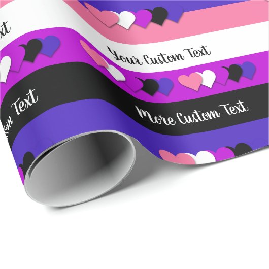 Genderfluidity pride flag met text wrapping paper cadeaupapier (Rol Hoek)