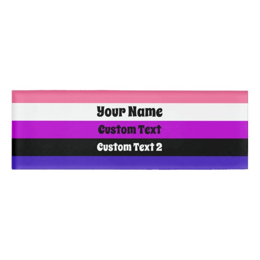 Genderfluidity pride vlag naambadge (Voorkant)