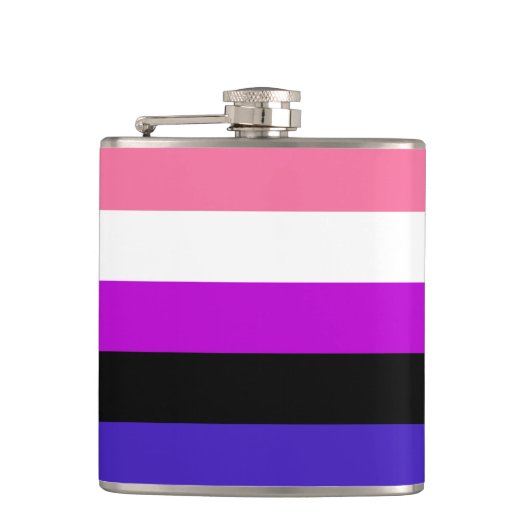 Genderfluidity Pride-vlagfles Heupfles (Voorkant)