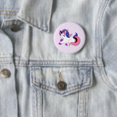 Genderfluidunicorn Ronde Button 5,7 Cm (In situ)