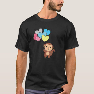 Genderflux Flag Ballon Hearts Pride Lgbtq Monkey T-shirt
