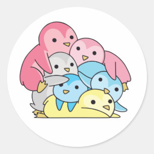 Genderflux Flag Pride Lgbtq Cute Penguin Classic R Ronde Sticker