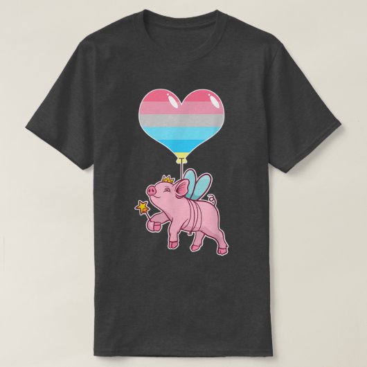 Genderflux Pig Fairy - Nonbinary Gender T-shirt (Design voorkant)