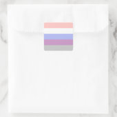 genderflux vierkante sticker (Tas)