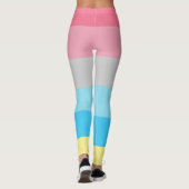 Genderflux Vlag Roze Blauw Grijs Geel Gestreept LG Leggings (Achterkant)