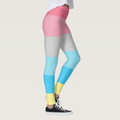 Genderflux Vlag Roze Blauw Grijs Geel Gestreept LG Leggings (Rechts)