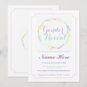 Gendergelijkheid onthullen Baby shower Roze Floral Kaart (Voorkant / Achterkant)