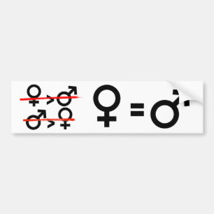 Gendergelijkheid - Vrouwen zijn gelijk aan mannen Bumpersticker