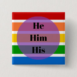 Genderidentiteit Button — Hij/hij/zijn