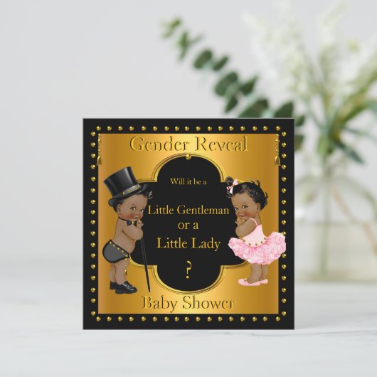 Genderkwesties onthullen Baby shower Boy of Girl E Kaart (Staand voorkant)