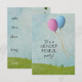 Genderkwesties onthullen partijuitnodigingen - bal kaart (Voorkant / Achterkant)