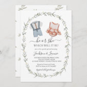 Genderkwesties onthullen uitnodiging,  sekse onthu kaart (Voorkant / Achterkant)