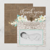 Genderloze Baptisme bedankt je kaartje, Boy Girl T (Voorkant / Achterkant)