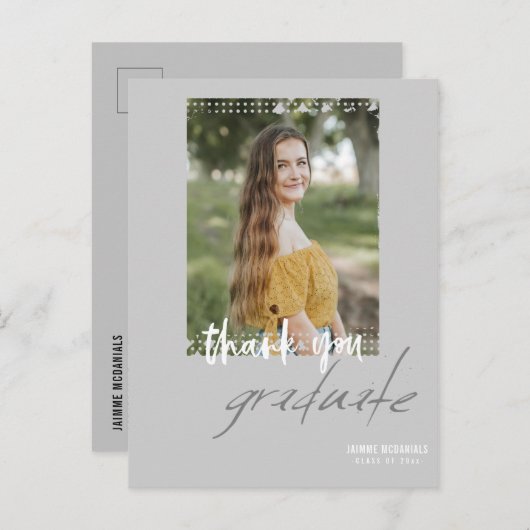 Genderneutraal Afstuderen Dank u Briefkaart (Voorkant / Achterkant)
