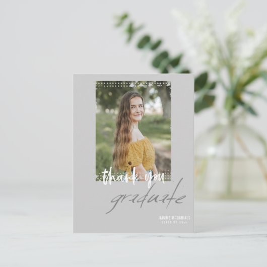 Genderneutraal Afstuderen Dank u Briefkaart (Staand voorkant)