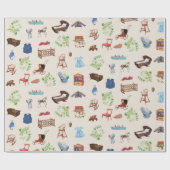 Genderneutraal  Baby kinderspeelgoedpatroon Cadeaupapier (Vlak)