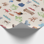 Genderneutraal  Baby kinderspeelgoedpatroon Cadeaupapier (Hoek)