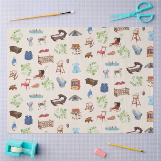 Genderneutraal  Baby kinderspeelgoedpatroon Tissuepapier (Craft)