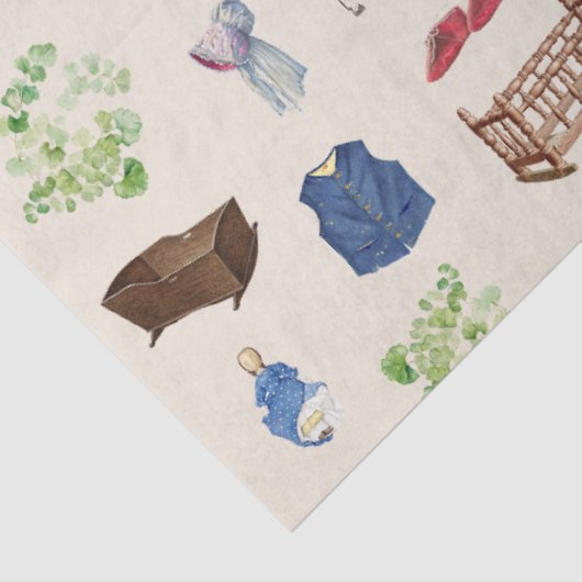 Genderneutraal  Baby kinderspeelgoedpatroon Tissuepapier (Detail)