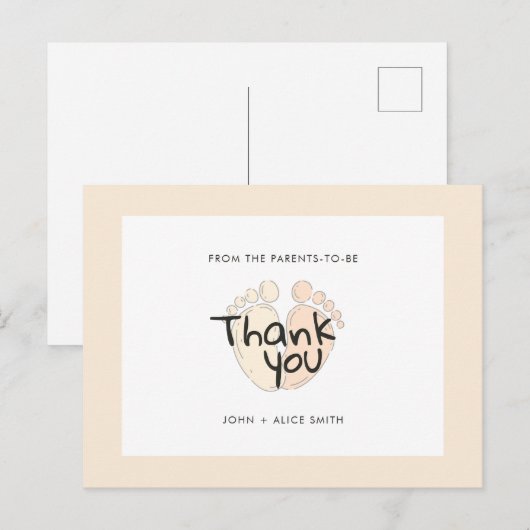 Genderneutraal Baby shower bedankkaart Briefkaart (Voorkant / Achterkant)