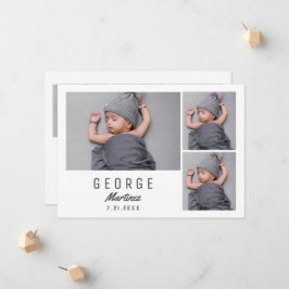 Genderneutraal Baby shower Dank je pasgeboren foto Aankondiging