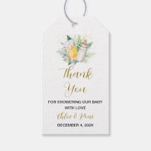 Genderneutraal Baby shower Dank u Label