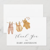 Genderneutraal  Baby shower Dank u wel Bedankkaart (Voorkant / Achterkant)