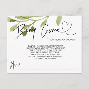 Genderneutraal Baby shower Game Bump Guess Kaarten