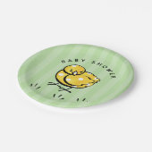Genderneutraal Baby shower Little Yellow Chick Papieren Bordje (Gekanteld)