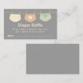 Genderneutraal Baby shower Luier Raffle Tickets Informatiekaartje (Voorkant / Achterkant)