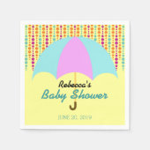 Genderneutraal baby shower met paraplu servetten (Voorkant)