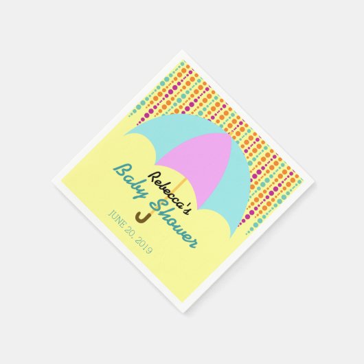 Genderneutraal baby shower met paraplu servetten (Hoek)