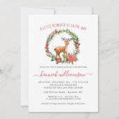 Genderneutraal | Baby shower met rendierkerst Kaart (Voorkant)