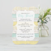 Genderneutraal Baby shower Mint Yellow Rustisch ho Kaart (Staand voorkant)