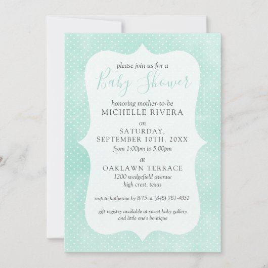 Genderneutraal Baby shower Mint Yellow Rustisch ho Kaart (Voorkant)