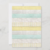 Genderneutraal Baby shower Mint Yellow Rustisch ho Kaart (Achterkant)