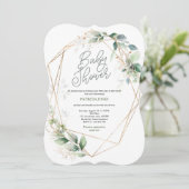 Genderneutraal Baby shower, modern, groen Kaart (Staand voorkant)