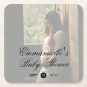 Genderneutraal Baby shower Moderne foto Kartonnen Onderzetters (Voorkant)