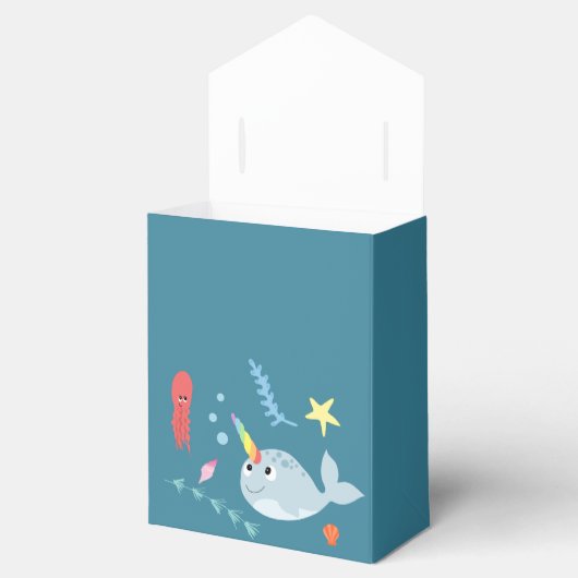 Genderneutraal Baby shower Narwhal Ocean Bedankdoosjes (Geopend)