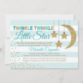 Genderneutraal baby shower nodigt uit tot blauwgro kaart (Voorkant)