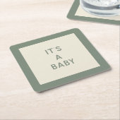 Genderneutraal Baby shower Papieren Onderzetters (Schuin)