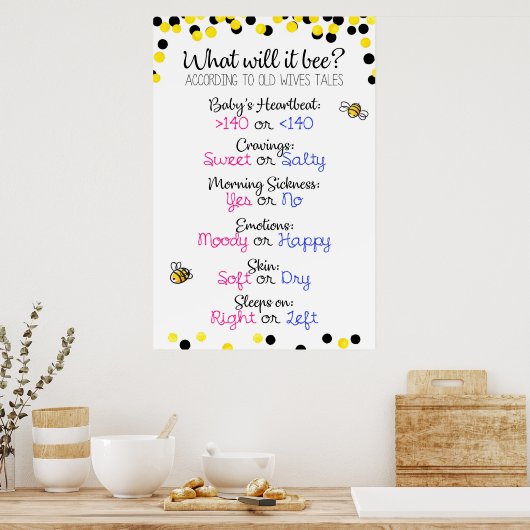 Genderneutraal baby shower poster (Keuken)