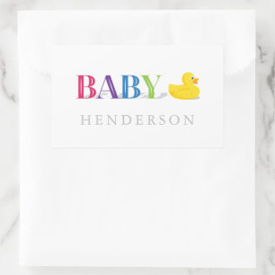 Genderneutraal Baby shower Rechthoekige Sticker