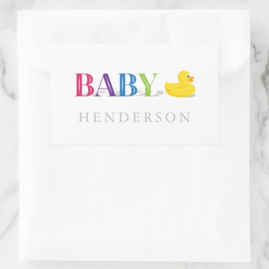 Genderneutraal Baby shower Rechthoekige Sticker (Tas)