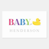 Genderneutraal Baby shower Rechthoekige Sticker (Voorkant)