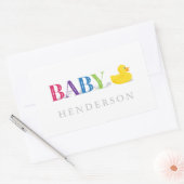 Genderneutraal Baby shower Rechthoekige Sticker (Envelop)