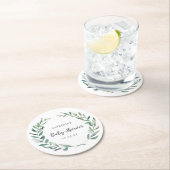 Genderneutraal Baby shower Rustic Greenery Wreate Ronde Kartonnen Onderzetter (Insitu)