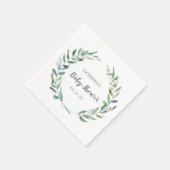 Genderneutraal Baby shower Rustic Greenery Wreate Servet (Hoek)