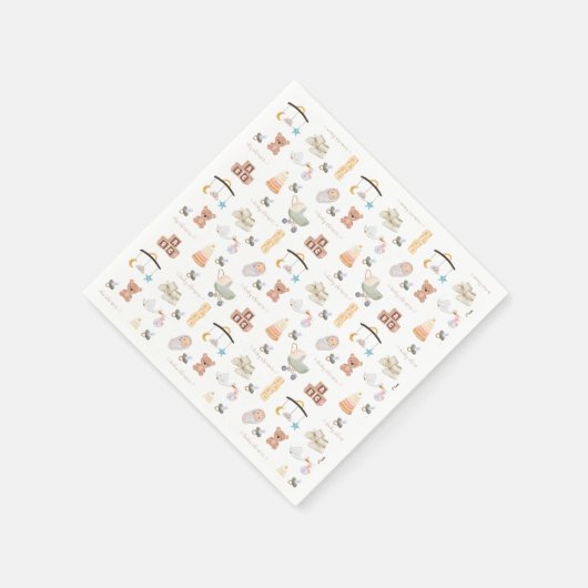 Genderneutraal Baby shower Servet (Hoek)